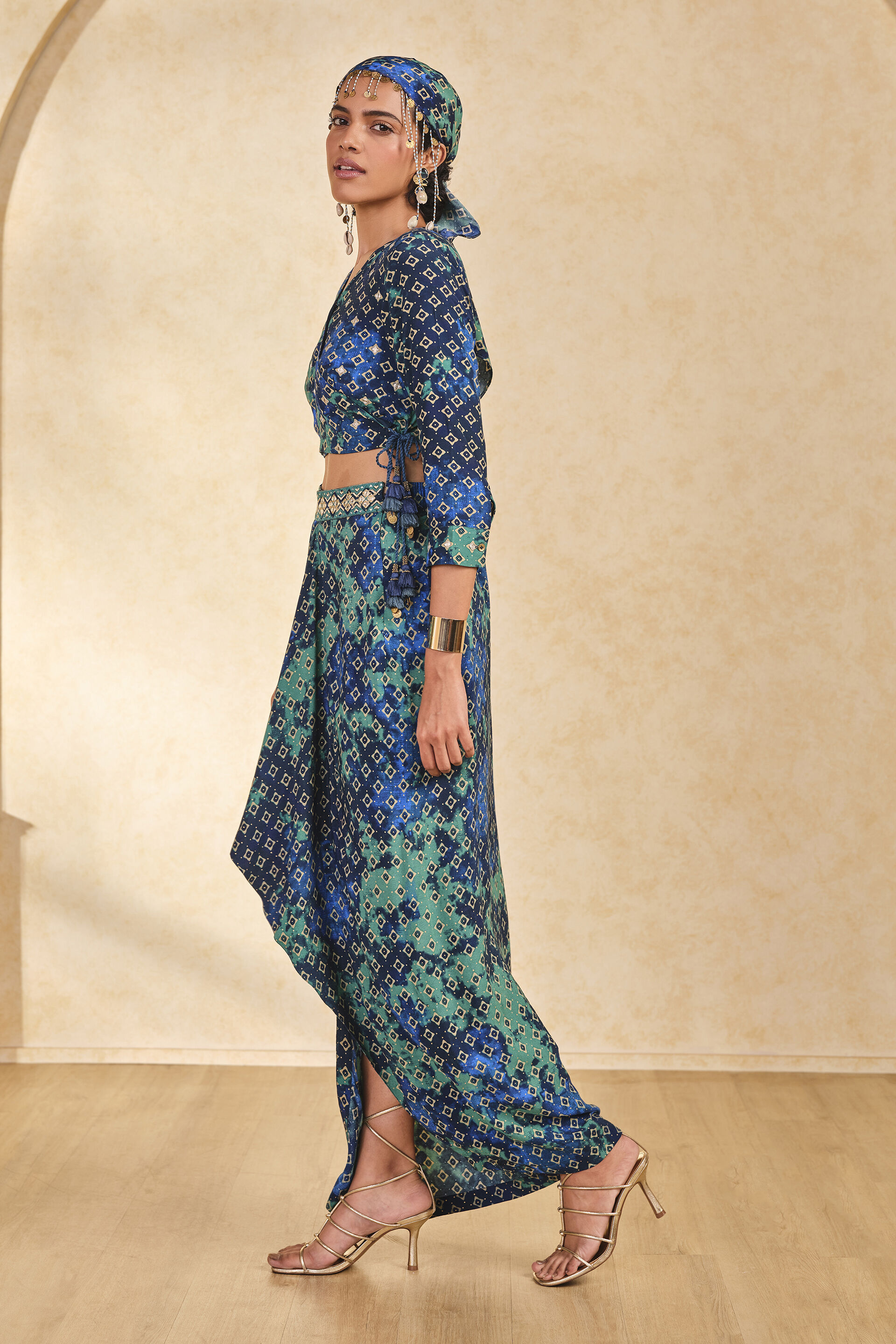 Blue Reef Top and Pleated Skirt Set, Blue, image 10